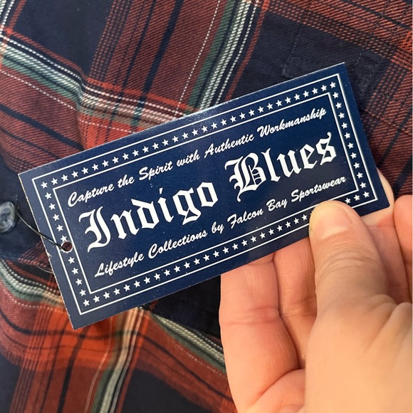 Falcon Bay shirt men’s 3XLT plaid red blue button down cotton soft NWT christmas - Picture 5 of 12